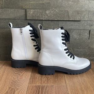 Steve Madden White combat boots